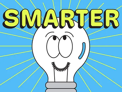 Smarter design face illustration lightbulb smarter vector