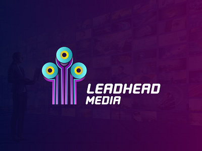 LeadHead Media Logo Design brand design brand identity branding business logo colorful logo creative logo gradient logo logo logo animation logo design logo icon media logo minimal logo minimalism modern logo print design typography