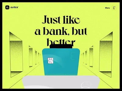 Landing Page Design and Animation for Nottor app animation bank card banking finance app fintech hero screen landing page motion video web