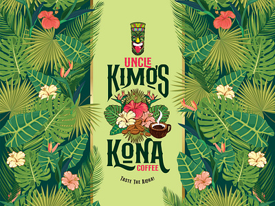 Uncle Kimo´s Kona Coffee branding design illustration logo uncle kimo´s kona coffee vector