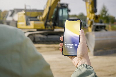 Phone Mockup Construction Site Scenes abstract business clean construction design device display iphone iphone 13 mockup phone phone mockup presentation realistic simple site smartphone theme ui ux