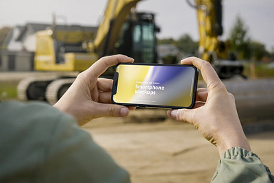 Phone Mockup Construction Site Scenes abstract business clean construction design device display iphone iphone 13 mockup phone phone mockup presentation realistic simple site smartphone theme ui ux