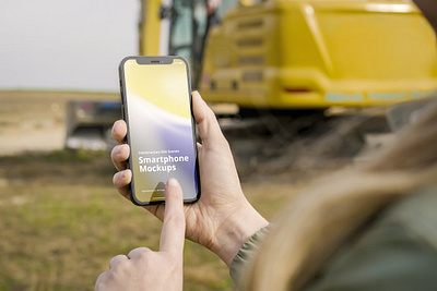 Phone Mockup Construction Site Scenes abstract business clean construction design device display iphone iphone 13 mockup phone phone mockup presentation realistic simple site smartphone theme ui ux