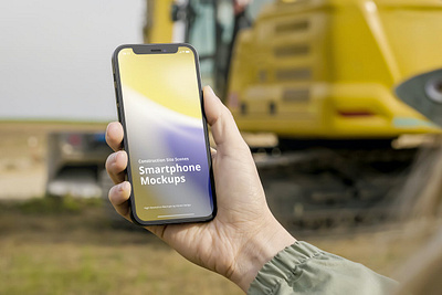 Phone Mockup Construction Site Scenes abstract business clean construction design device display iphone iphone 13 mockup phone phone mockup presentation realistic simple site smartphone ui ux web