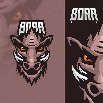 Boar E-Sports Logo boar design detailed drawing esports logo gaming logo illustration logo vector wild boar