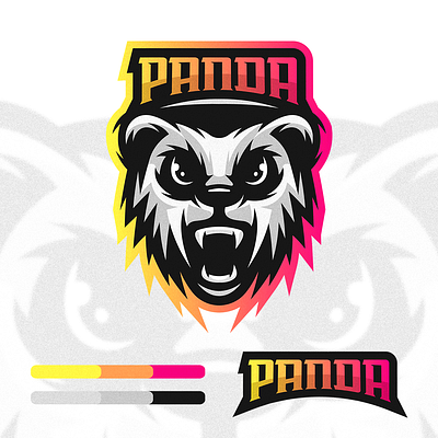 Panda Gaming Mascot Logo angry panda design detailed drawing esports logo illustration logo panda panda face panda mascot vector