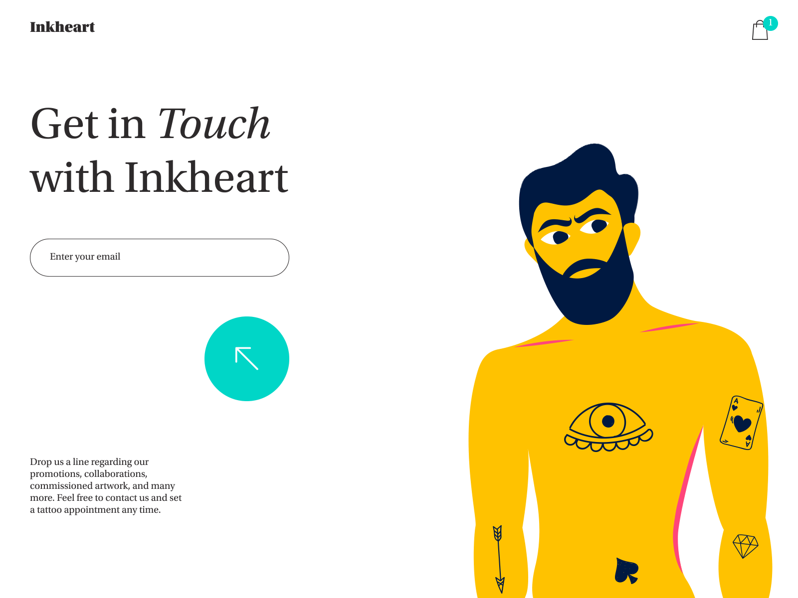NFT Marketplace for Tattoo Artists animation clear contact us desktop get in touch illustration ink man man with tattoos motion nft nft concept ntf marketplace tattoo tattooer ui ux vector