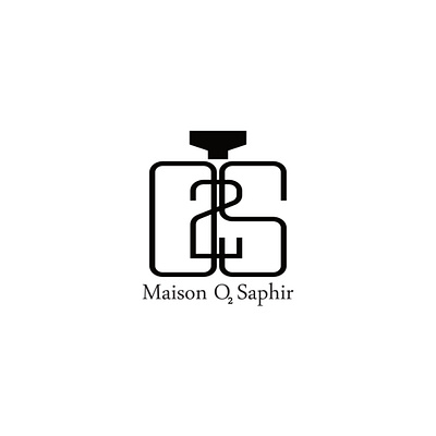 Brand Logo for the society MAISON O2 SAPHIR branding design icon illustration logo typography