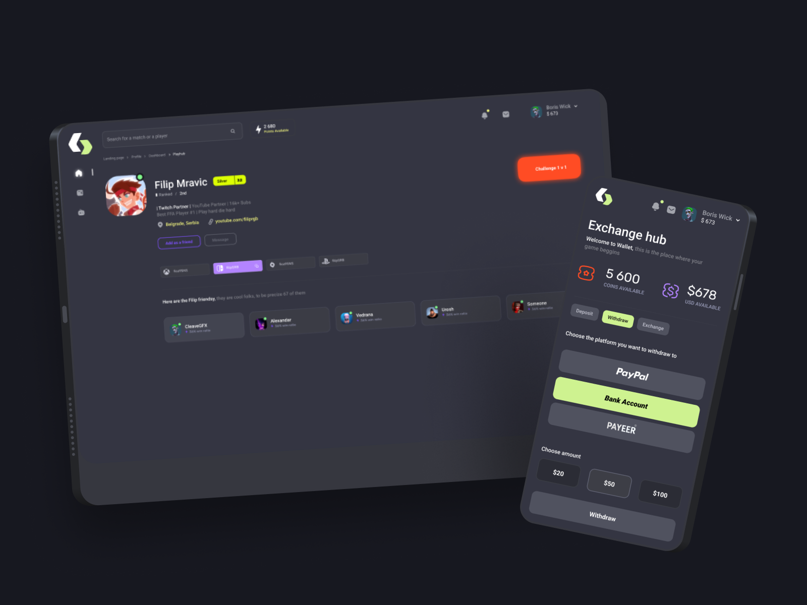 Example of Tournament Platform Design