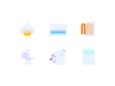 Glassmorphism icon air conditioner air purifier design door lock electrical appliances flat floor heating glassmorphism homepod icon light neumorphism smart home ui