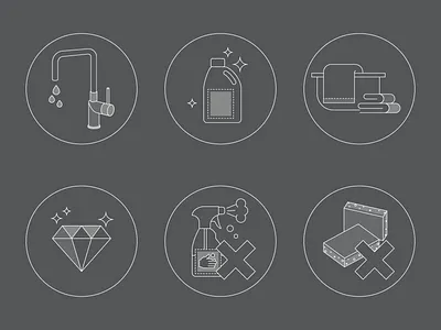 Cleaning icons adobe illustrator contour icon outline vector