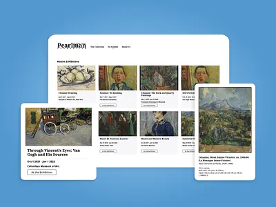 Pearlman Collection - Showcasing Van Gogh & Cézanne art color design paints ui uidesign userexperience userinterface ux webdesign webdev webdevelopment website