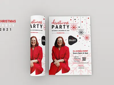 Christmas Flyer branding business card illustration sleek white christmas