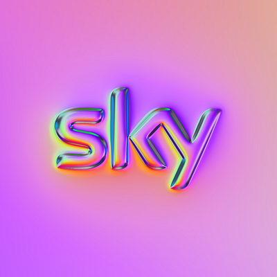 Sky logo x Naumorphism 3d abstract art branding chrome colors design filter forge generative glow gradient graphic design logo pink rebrand rebranding refraction sky tv vibrant