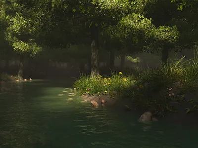 Fantasy Forest | 3D Environment 3d 3d art 3d environment 3d environment design 3d environment modeling art concept art creative environment fantasy forest forest photoshop vue3d