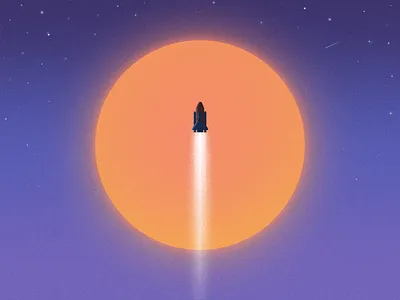 New Horizons. adobe illustrator adobe photoshop cosmos illustration illustrator logitech mightier orange rocket smaller smarter space spacecraft spaceflight spaceship stars sun texture universe yellow