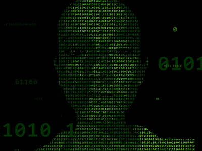 Self portrait binary binary code binary portrait green portrait programmer