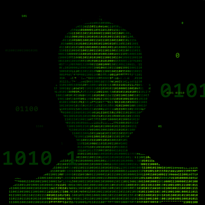 Self portrait binary binary code binary portrait green portrait programmer