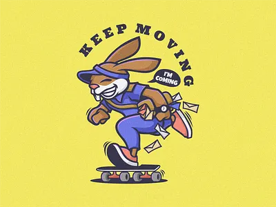 Rabbit Post Logo Mascot brand branding business cartoon character design icon illustration logo logodesign logoicon logomascot mascot postman rabbit retro vector vintage