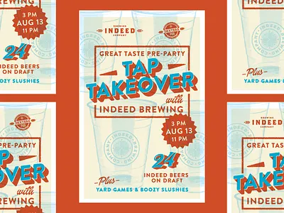 Tap Takeover beer design grunge illustration print typography