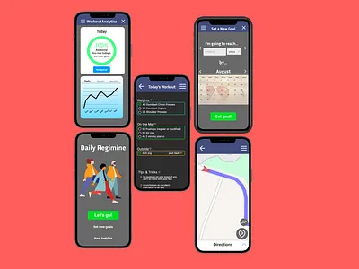 Daily UI 062 - Workout of the Day analytics chart app dailyui dailyuichallenge design framer location tracker ui ux workout of the day workout tracker