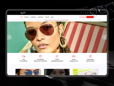 Rayban - Sunglass webshop ui ux webdesign