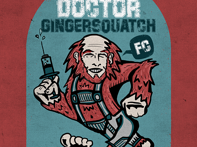 Dr. GingerSquatch FC big foot doctor fantasy football ginger illustration mascot redhead sports stomping vintage