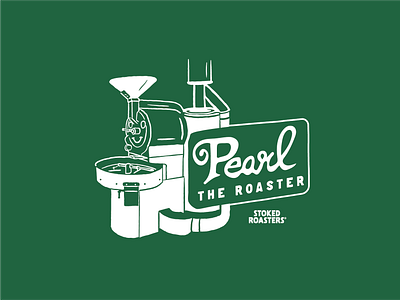 Pearl the Roaster apparel apparel design coffee coffee design coffee roaster crewneck design drawing drawn green hand drawn handmade illustration pearl roasting texture type vector vintage