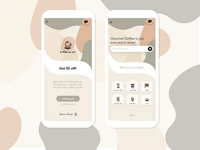 Coffee Finder App "Special Share" Design app branding design graphic design icon illustration logo ui ux vector