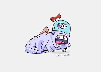 👀 What are thooooose... colorized brain branding character crown illustration kickn rocks lizard logo minneapolis sticker texture