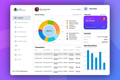Expense Analyzer Dashboard expense analyzer dashboard expense dashboard ui uiux ux