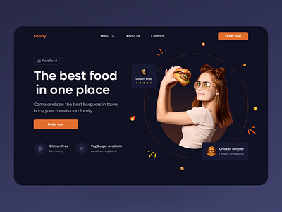 Food - Fast Food Hamburguer design food food and drink food dark mode food delivery hamburguer landingpage hamburguer ui landingpage restaurant dark mode ui uidesign ux ux ui uxdesign