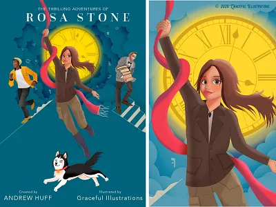 The Thrilling Adventures of Rosa Stone - #2 Animation series adventure bible character design clock colour dad exciting adventure girl illustration jesus christ kids life professor rosa series style texture time vector young woman