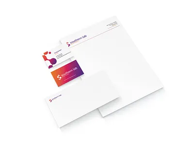 Southern Lab Partners Stationery Suite branding business card gradient lab letterhead logo molecule stationery testing