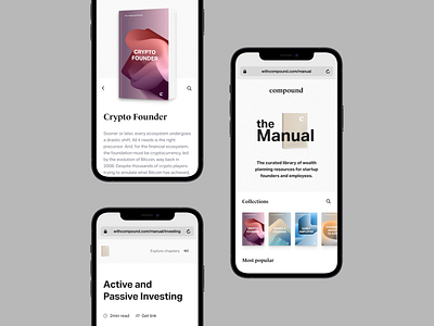 Compound manual mobile content finance fintech layout mobile responsive web