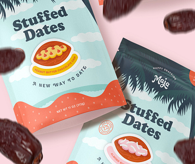 Package Design branding dates design food brand graphic design illustration package design packaging snack vector illustration