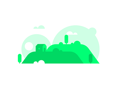 Green Hills affinity art design house illustration landscape minimal vector