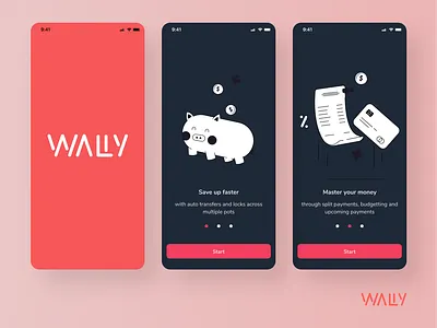 Dark Mode | Wally app dark dark mode light mode mobile app money online banking transfer ui ui design ux ux design wallet wally