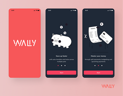 Dark Mode | Wally app dark dark mode light mode mobile app money online banking transfer ui ui design ux ux design wallet wally
