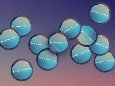Brewgorithm Stickers branding circular gradient illustration logo startup sticker swag