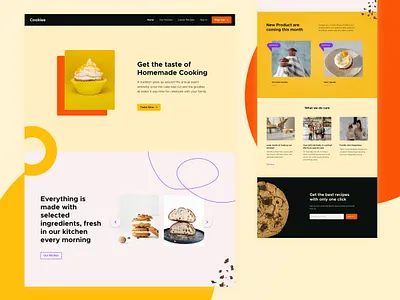 Homemade Cake Landing page bake bakery birthday cake colorful website contrast dessert enterprises food homemade homepage kitchen landing page shop web design webpage