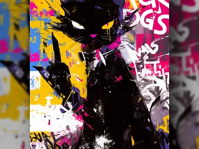 [FCK DGS 0034] ai branding cat daliy design illustration poster print