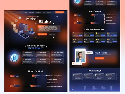 Meta Stake animation blockchaindesign cryptoappdesign cryptodashboard cryptorewards cryptostaking cryptowalletui darkmodedesign financeapp financedashboard financeux interactivedesign minimalistui stakingui ui uiuxtrends userfriendlyux uxforblockchain uxforcrypto