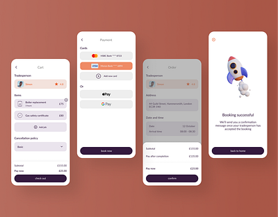 Check Out apple pay basket book cart check out fix google pay home improve online order paying payment shop trade tradespeople uiux