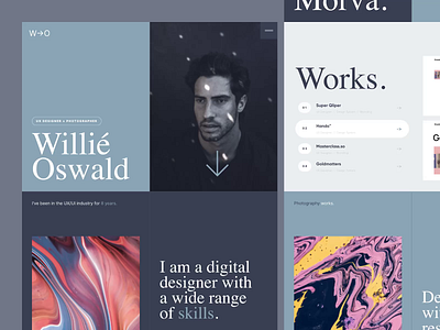 Willie Oswald - Personal Website branding clean dark mode design experience grayscale grey landing page minimalist modern npw personal portfolio profile ui ux ux designer