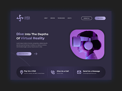 Futuristic Virtual Reality Website UI branding design figma illustration landing page design ui ux uxui vr landing page web web design web dsign website