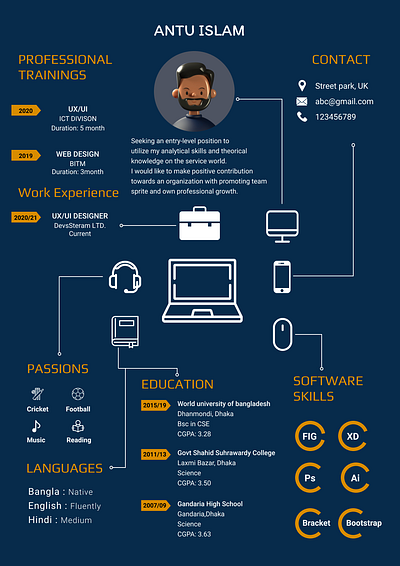 Designer CV attrectivecv design designcv designercv professionalcv professionalresume typography ui ux