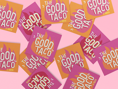 The Good Taco Shop Branding - Taco Logo Icon Fire - Logos #3 3d art artwork brand branding card design digital art digital illustration fire icon flame graphic design icons illustration logo logos mockup taco ui vector