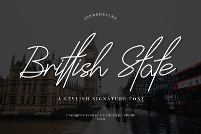 Brittish State - A Stylish Signature Font design typography