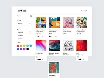E-commerce concept 3 (for online artwork) ui